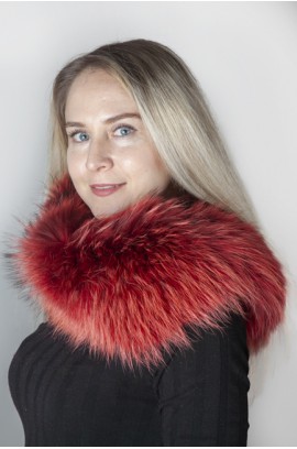 Light red Finnraccoon  fur neck warmer